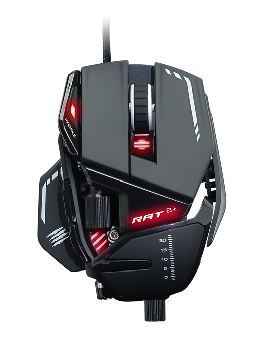 MAD CATZ R.A.T. 8+ BLACK Fully Adjustable Gaming Mouse - 16000DPI - Programmable