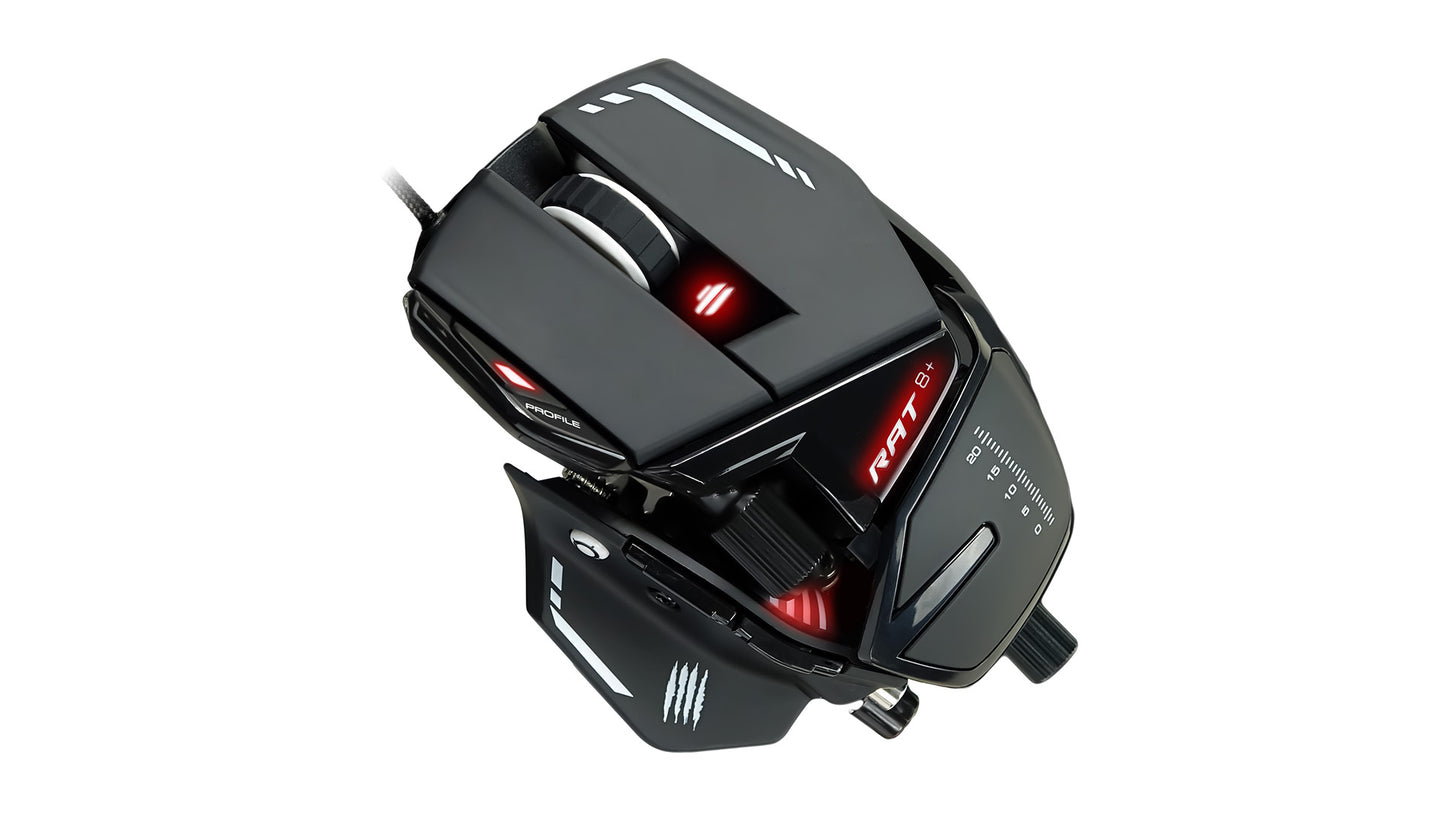 MAD CATZ R.A.T. 8+ BLACK Fully Adjustable Gaming Mouse - 16000DPI - Programmable