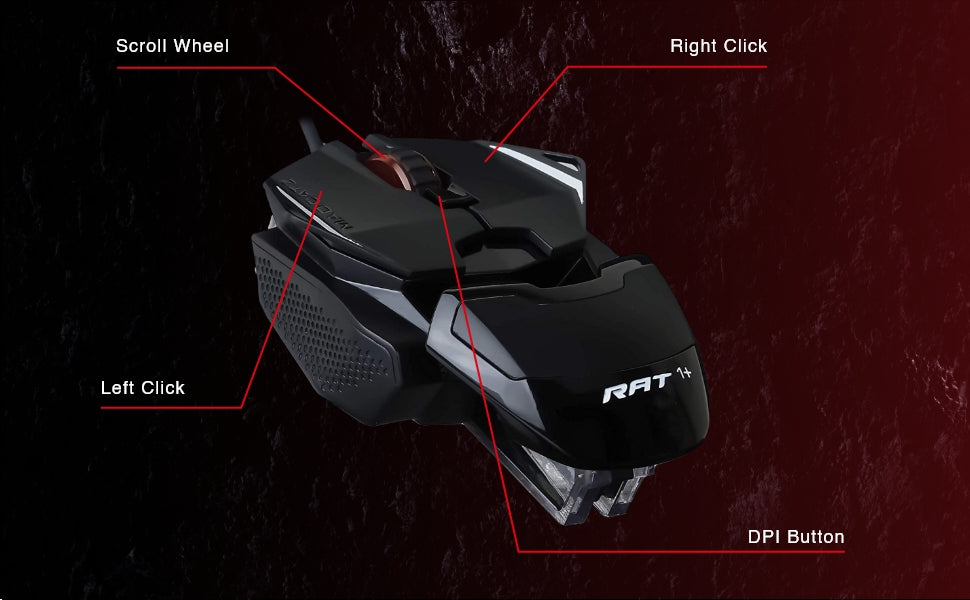 Mad Catz R.A.T. 1+BLACK  60g Lightweight Gaming Mouse