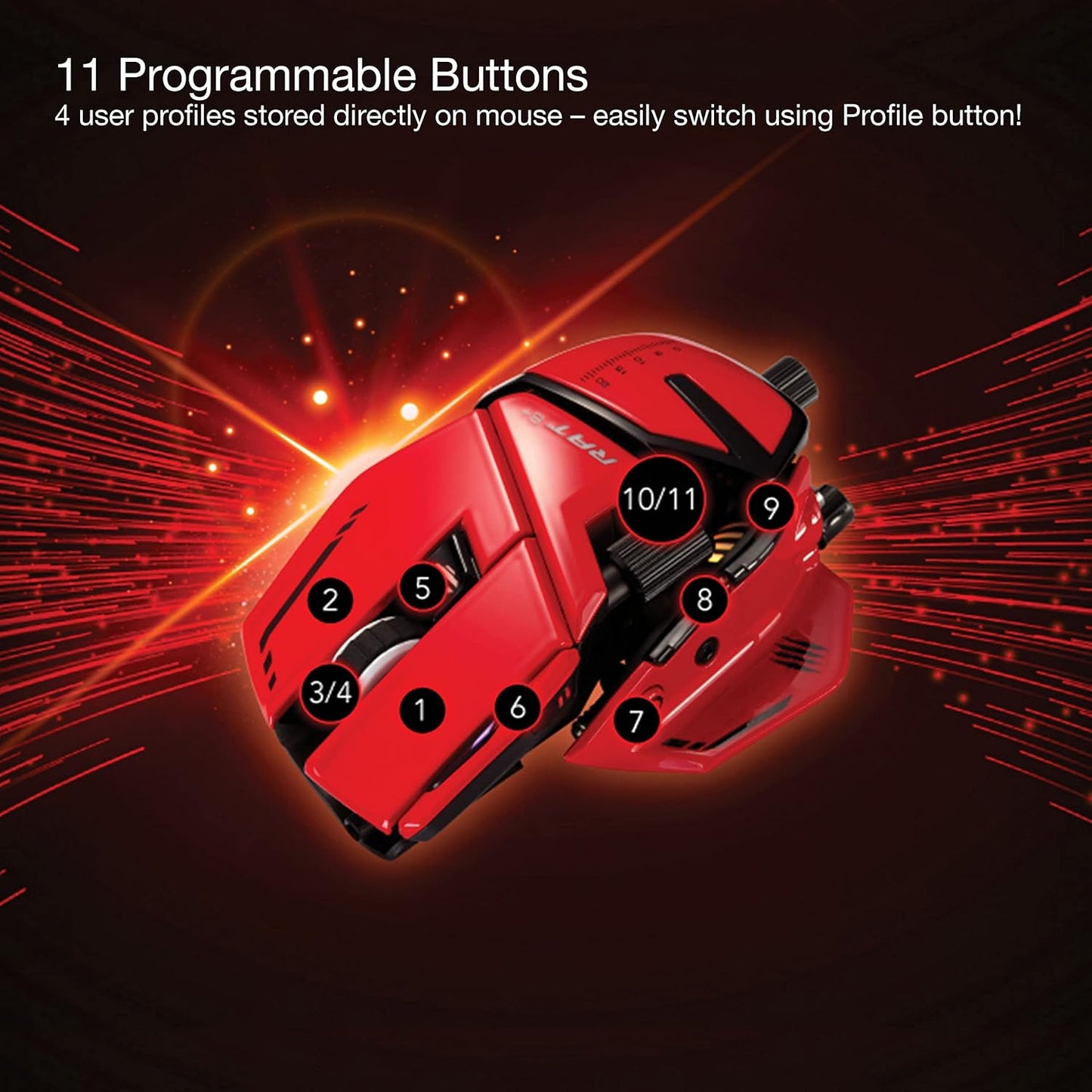 MAD CATZ R.A.T. 8+ ADV Highly Customizable Optical Gaming Mouse