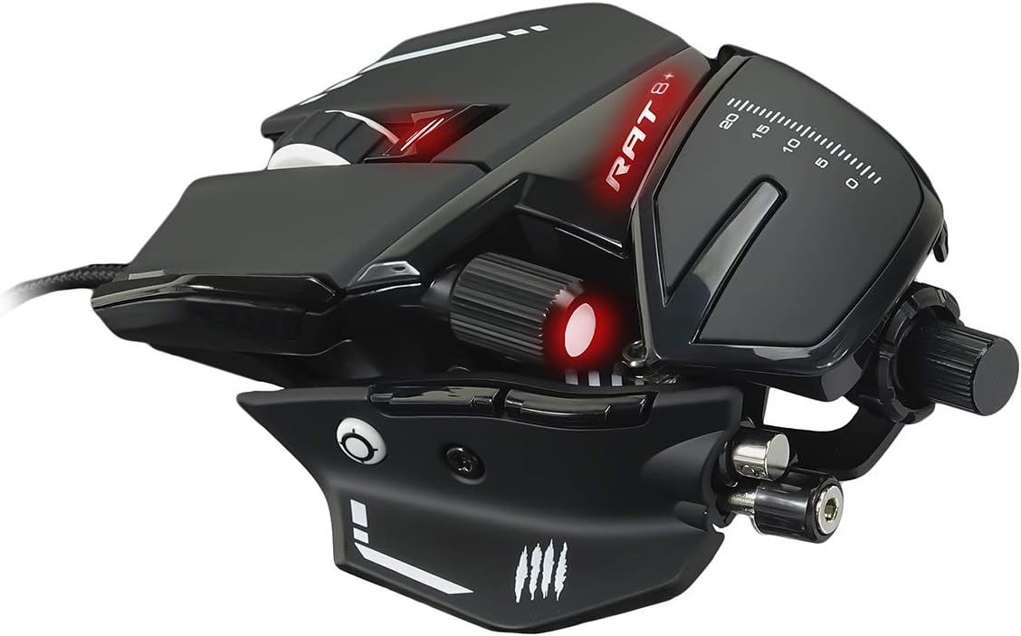MAD CATZ R.A.T. 8+ BLACK Fully Adjustable Gaming Mouse - 16000DPI - Programmable