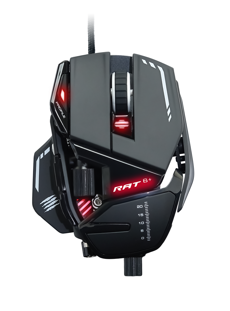 MAD CATZ R.A.T. 8+ BLACK Fully Adjustable Gaming Mouse - 16000DPI - Programmable