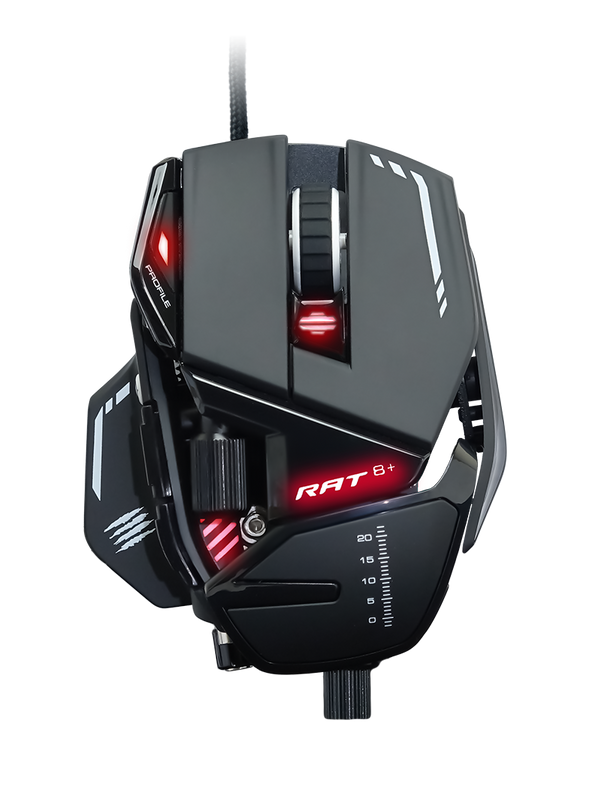 MAD CATZ R.A.T. 8+ BLACK Fully Adjustable Gaming Mouse - 16000DPI - Programmable